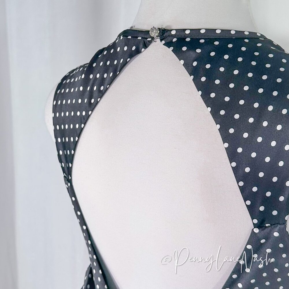Kate Young Satin Polka Dot Open Back Maxi Dress - Picture 11 of 16